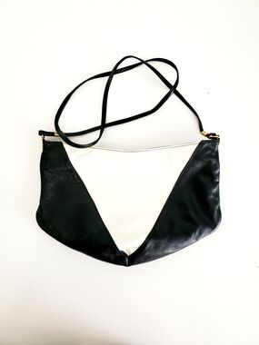 Black & White Leather Women’s Crossbody Bag